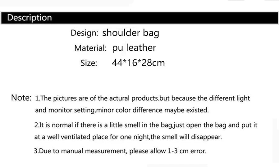 Large Capacity Shoulder Bag Women's PU Leather Handbag for Commuting and Casual Use Versatile Tote Bag Good Vibrations