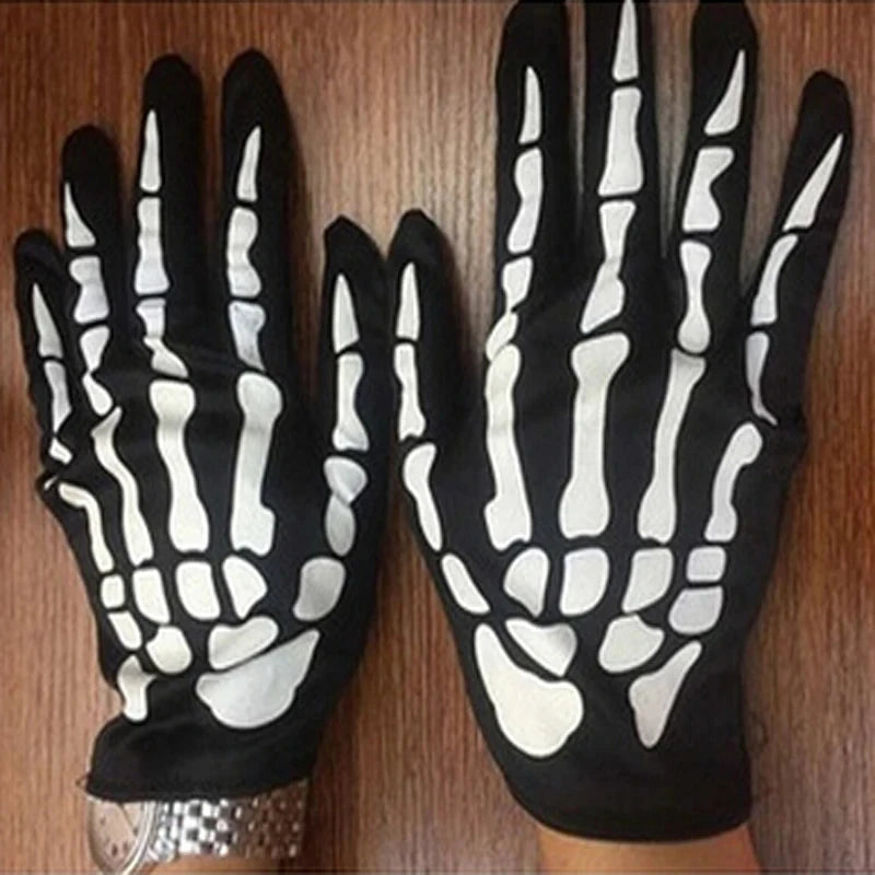 Halloween Gloves Black White Makeup Props Halloween Supplies Naturalness Skull Ghost Claw Gloves Festival Products 2024 Good Vibrations
