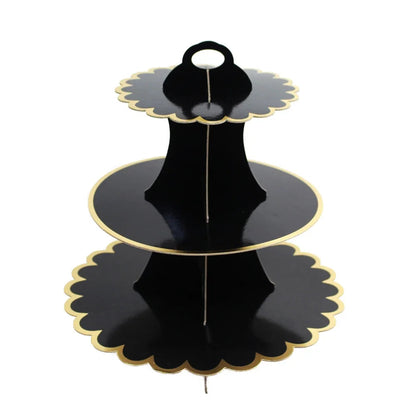 3-Layer Cake Stand Afternoon Tea Wedding Plate Party Tableware Disposable Birthday Tower Suitable for Wedding Good Vibrations