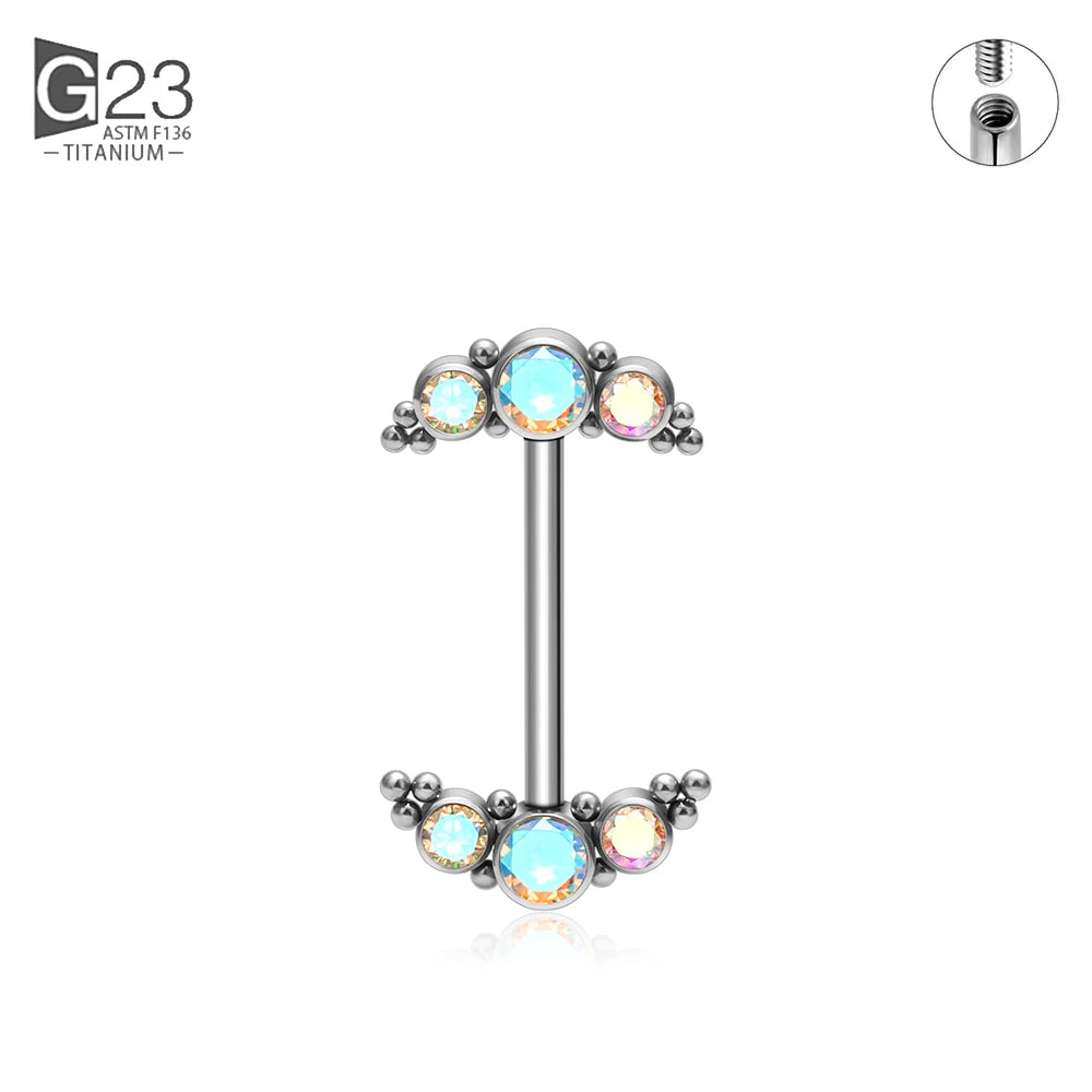 14G Nipple Rings G23 Titanium Barbell Zircon Nipple Shield Piercing for Women Girls Sexy Nipple Piercing Jewelry Good Vibrations