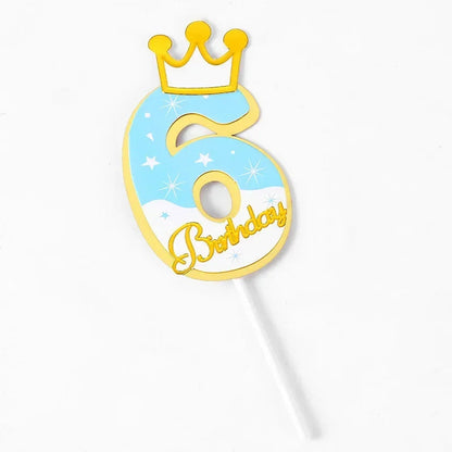 New Digital Decoration Happy Birthday Number Cake Insertion 0 1 2 3 4 5 6 7 8 9 Cake Topper Girls Boys Baby Party Supplies Decor Good Vibrations