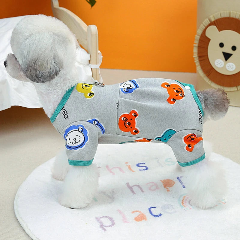 Dog Winter Clothes Warm Costume Tracksuit Dog Jumpsuit Pyjamas Wrapped Belly Puppy Cat Onesie Overalls For Small Dogs York XS-XL Good Vibrations