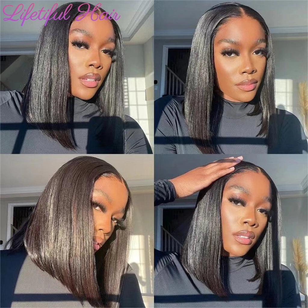Glueless Bob Hair Wig Human Hair Ready To Wear Straight Transprent 4x4 Lace Closure Wigs For Women Glueless Wigs Human Hair Good Vibrations