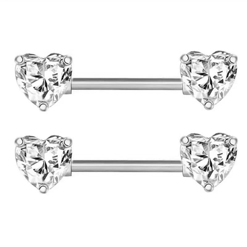 Pink Heart Nipple Piercing Barbell Set Shiny Crystal Nipple Rings Bulk For Women Flower Nippel Jewelry Pack Piercing Teton Lots Good Vibrations Adult Super Store