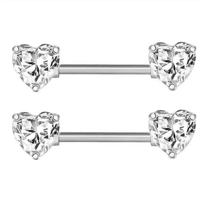 Pink Heart Nipple Piercing Barbell Set Shiny Crystal Nipple Rings Bulk For Women Flower Nippel Jewelry Pack Piercing Teton Lots Good Vibrations Adult Super Store
