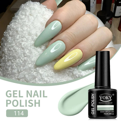 VOKY 12 PCS Gel Nail Polish - Shiny Finish - Safe Ingredients - Suitable for Nail Trimming at Home and in Beauty Salons Good Vibrations