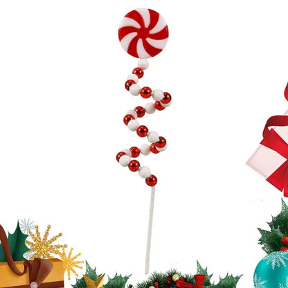 Christmas Candy Cane Decorations Christmas Tree Decoration Red White Lollipop Decoration Curved Candy Christmas Tree Stems Decor Good Vibrations