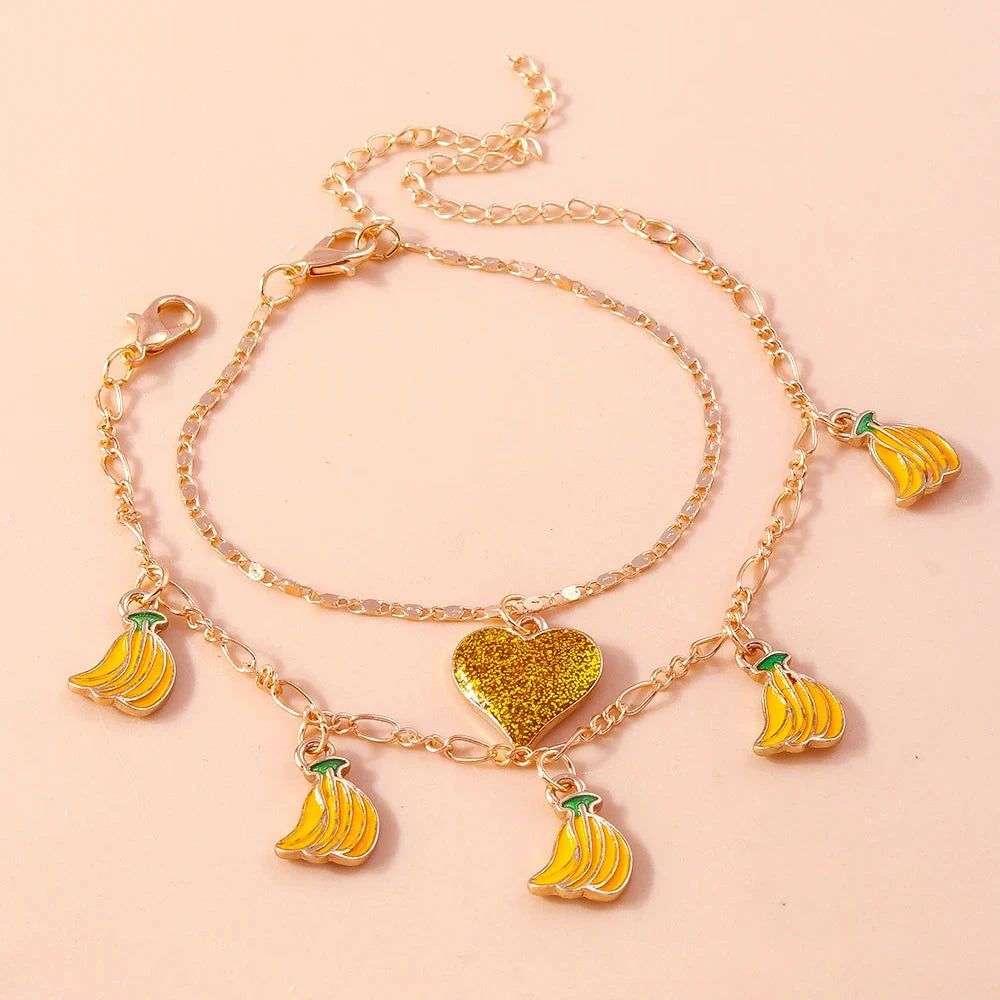 Aihua Boho Gold Color Red Heart Cherry Necklace Romantic Sweet Simple Clavicle Necklaces for Women Collar Fashion Jewelry Gifts Good Vibrations