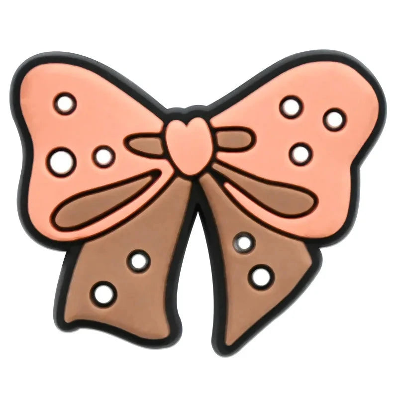 Cute Bow Shoe Charms for Crocs Accessories Decorations Shoe Clog Pin Kids Adults Party Favor Gifts Good Vibrations