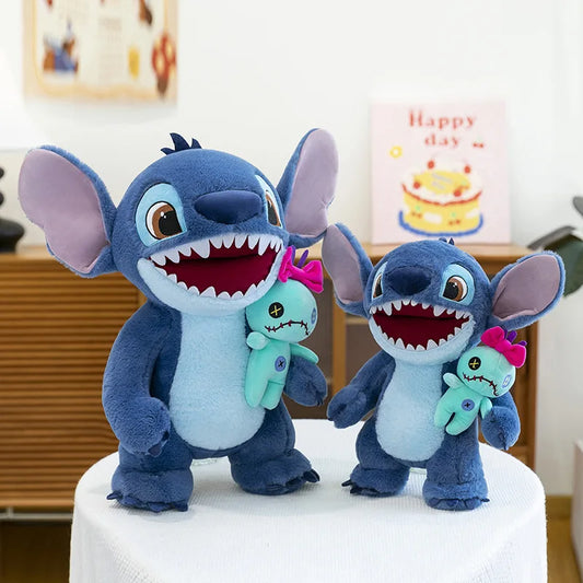 35/50cm Halloween Hug Little Gold Stitch Plush Toy Cartoon Big Mouth Stitch Doll Pillow as a Gift for Children Good Vibrations