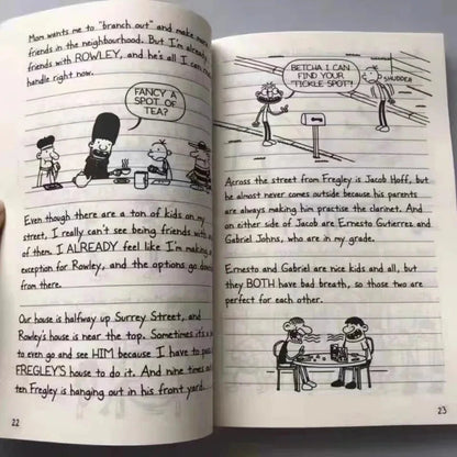 Random 2 Different Books English Diary of A Wimpy Kid Comic Novel Storybook Children Reading Literature Gift Good Vibrations