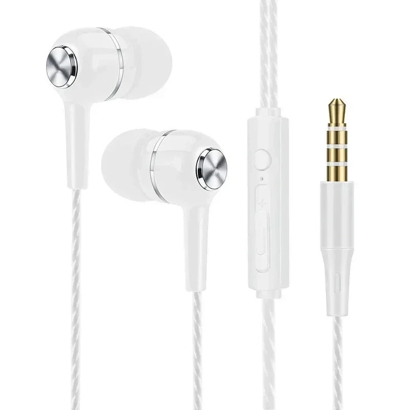 3.5mm Wired Headphones In Ear Headset Wired Earphones with Microphone Bass HiFi Stereo Earbuds Sports In-line Control For Phones Good Vibrations