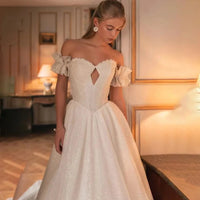 Enternity Fashionable Wedding Gown For Bride Off The Shoulder Court Train Sweetheart Bride Gown Vestido De Novia Customized Good Vibrations