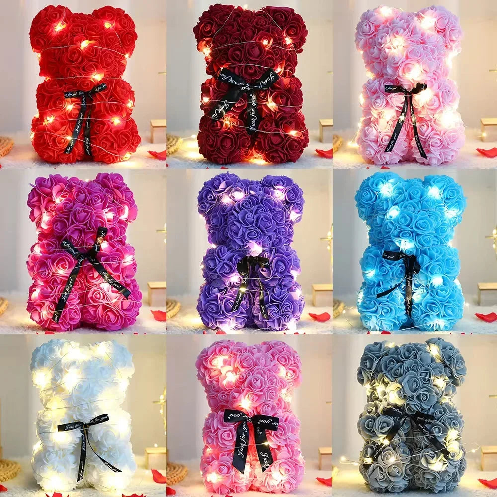 Rose Teddy Bear Artificial Flower Anniversary Valentines Day Birthday Gift Mothers Day Mom Gifts Girlfriend Birthday Gifts Women Good Vibrations
