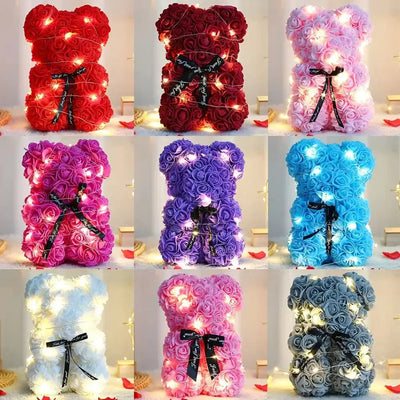 Rose Teddy Bear Artificial Flower Anniversary Valentines Day Birthday Gift Mothers Day Mom Gifts Girlfriend Birthday Gifts Women