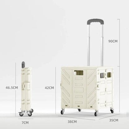 Lightweight Brushed Trolley Luggage Trolley Express Folding Shopping Cart for Climbing Stairs Home Hand Pull Good Vibrations