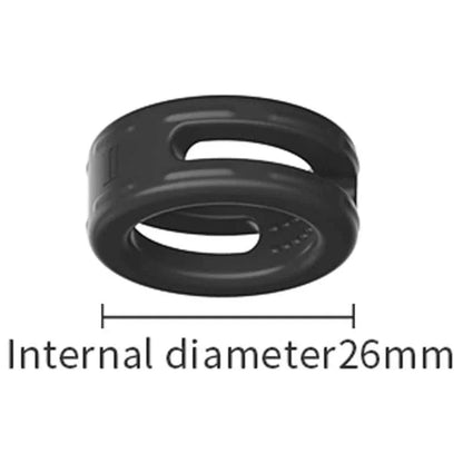 Semen lock ring male masturbator with 26mm internal diameter, silicone material.