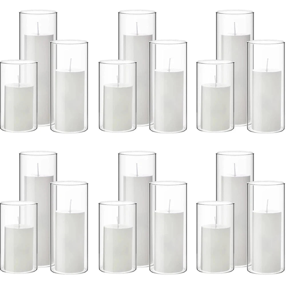 Glass Cylinder Vases Clear Cylinder Candle Holders for Slim Pillar Candles Wedding Centerpieces Wedding Candle Holders Good Vibrations