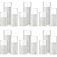 Glass Cylinder Vases Clear Cylinder Candle Holders for Slim Pillar Candles Wedding Centerpieces Wedding Candle Holders Good Vibrations