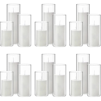 Glass Cylinder Vases Clear Cylinder Candle Holders for Slim Pillar Candles Wedding Centerpieces Wedding Candle Holders Good Vibrations