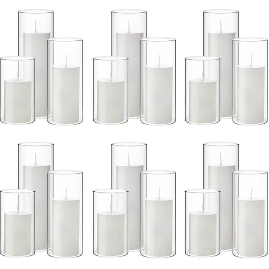 Glass Cylinder Vases Clear Cylinder Candle Holders for Slim Pillar Candles Wedding Centerpieces Wedding Candle Holders Good Vibrations