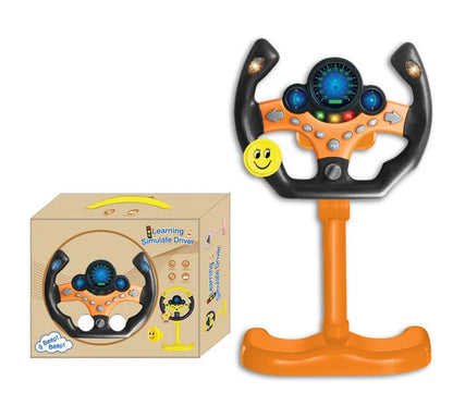 Electric Simulated Driving Steering Three-Dimensional Portable Wheel Copilot Toy Light And Sound Educational Children's Gifts Good Vibrations