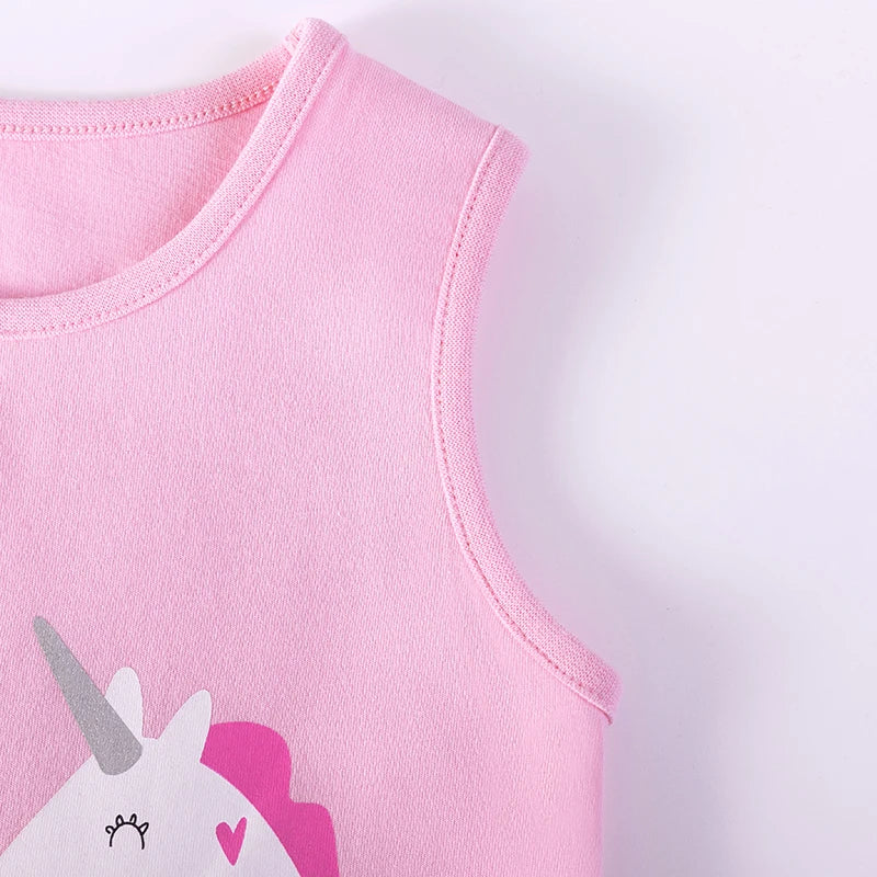 Little maven Summer Dress Kids Clothes Baby Girls 2026 New Cartoon Unicorn Princess Children's Clothing Mesh Dresses 2-7 Years Good Vibrations