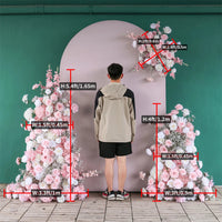 Flores Arificiales Decoration Wedding KT Board Artificial Floral Arrangement Pink White 3pcs/set Flowers Row Decor Props H5.4ft Good Vibrations