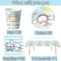 Cinnamoroll Birthday Decorations Paper Disposable Tableware Set Cup Plate Napkin Tablecloth Baby Shower Kid Event Party Supplies Good Vibrations