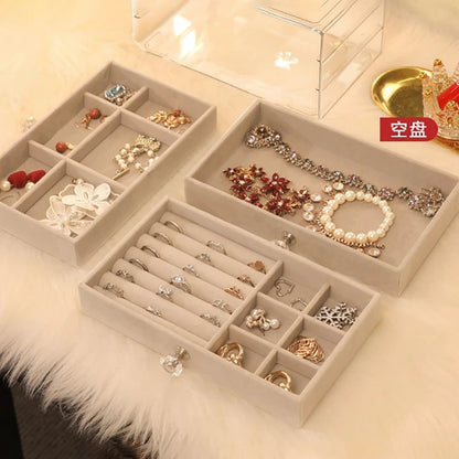 Jewelry Storage Box Home Jewelry Display Box Multi-layer Drawer Necklace Earring Ring Jewelry Organizer Good Vibrations