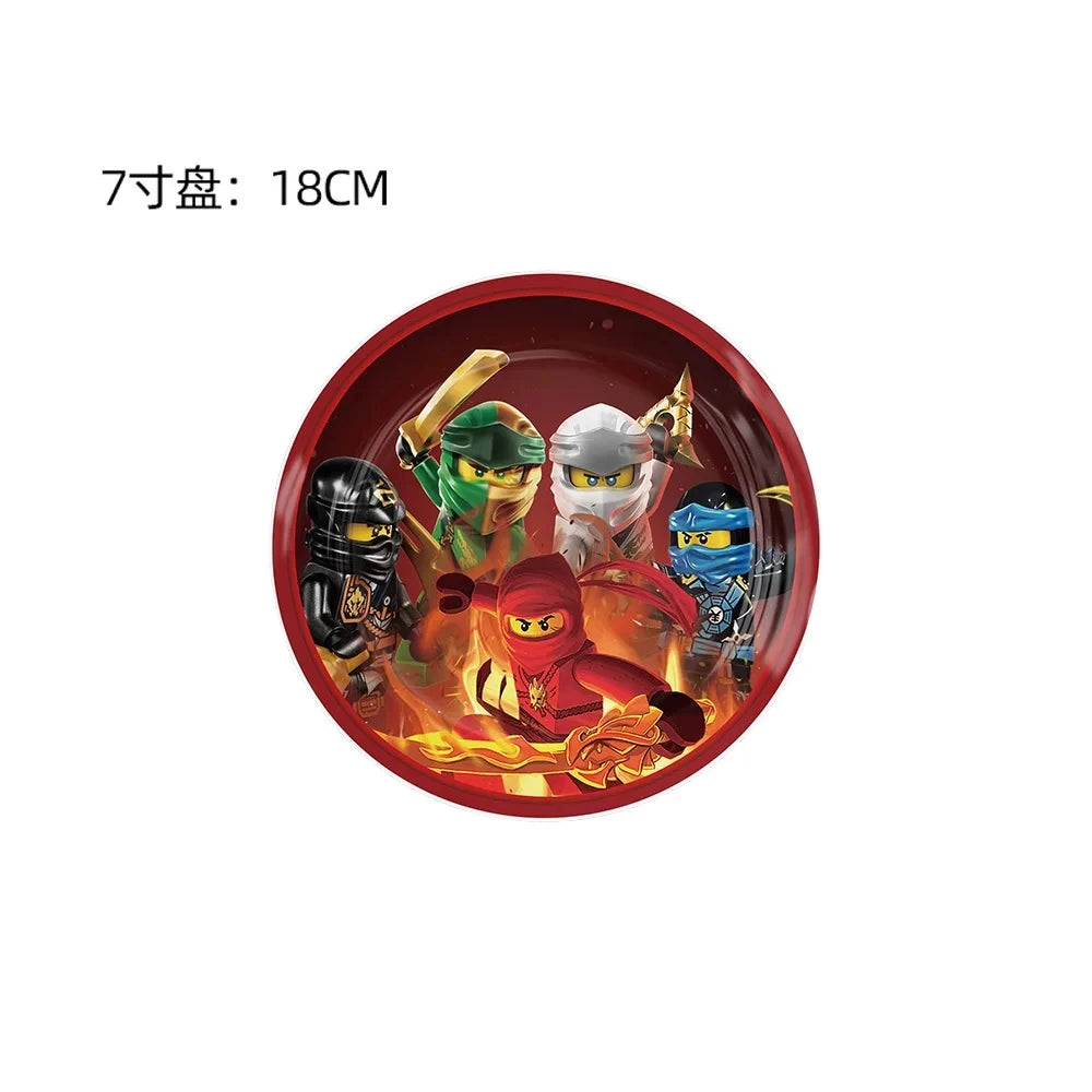 Ninja Them Birthday Party Decorations Kids Disposable Tableware Popcorn Paper Plates Balloons Cup For Boys Baby Shower Supplies Good Vibrations