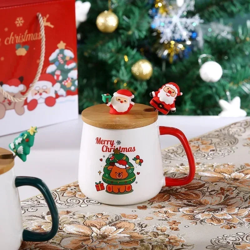 Christmas gift Ceramic mug gift box ceramic mug  mug with lid with spoon Mug set cup cup Coffee cup Christmas cup Good Vibrations