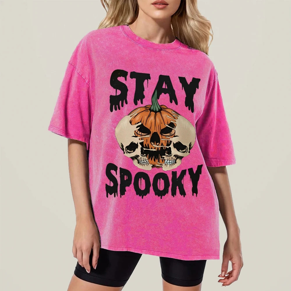 Neutral Style Retro Outfit T-Shirt Pure Cotton High Quality Pumpkin Letter Graphic Printing Fashion Trend Loose Short Sleeves Good Vibrations