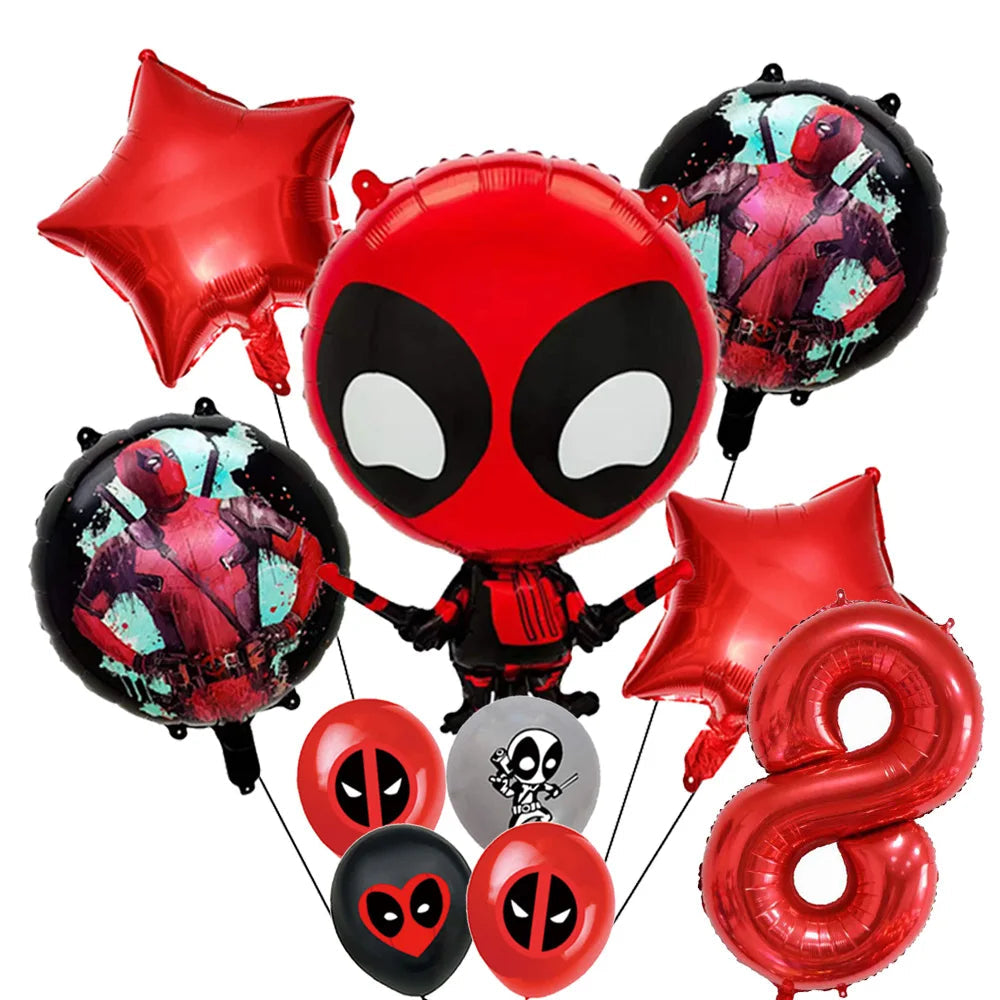 Superhero Deadpool Birthday Party Decor Disposable Tableware Plate Tablecloth Cake Topper Banner Wolverine Boy Kid Party Supplie Good Vibrations