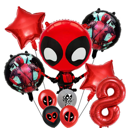 Superhero Deadpool Birthday Party Decor Disposable Tableware Plate Tablecloth Cake Topper Banner Wolverine Boy Kid Party Supplie Good Vibrations