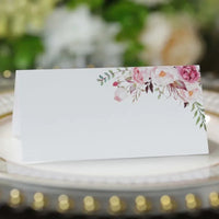 50Pcs Wedding Table Name Card Printing Flower Blank Banquet Reserved Seating Paper Cards Party Table Decorations Supplies Good Vibrations