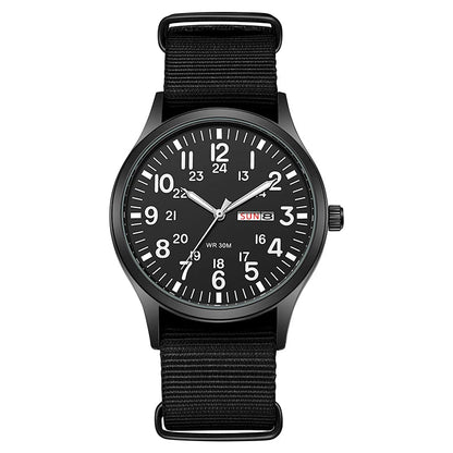 2024 TPW Field Watch Easy Reading Fabric Strap 24 Hours Display Quartz Movement Good Vibrations