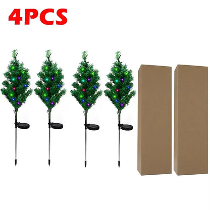2025 Hot Outdoor Decoration Christmas Tree Light Solar Charging Simulation Pine Tree 20 LED Lawn Light Garden Decoration Light Good Vibrations