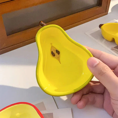 1PCS Creative Fruit Ceramic Dish Mini Saucer Kitchen Tableware for Snacks Sauces Seasonings Dinner Plate Household Supplies Good Vibrations