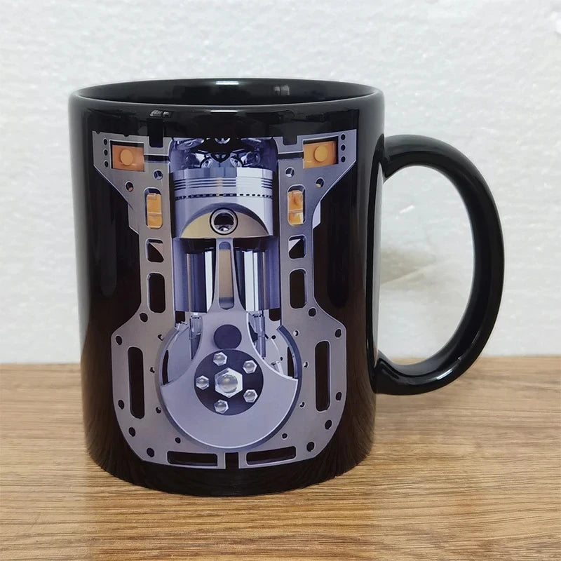 Ceramic Mug Mechanical Style Wide Mouth Design For Comfortable Drinking Experience Compact Portable Size Perfect For Daily Use Good Vibrations