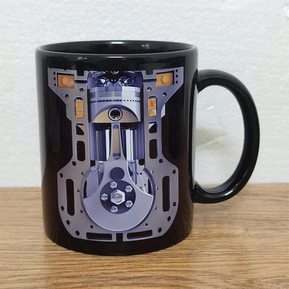 Ceramic Mug Mechanical Style Wide Mouth Design For Comfortable Drinking Experience Compact Portable Size Perfect For Daily Use Good Vibrations