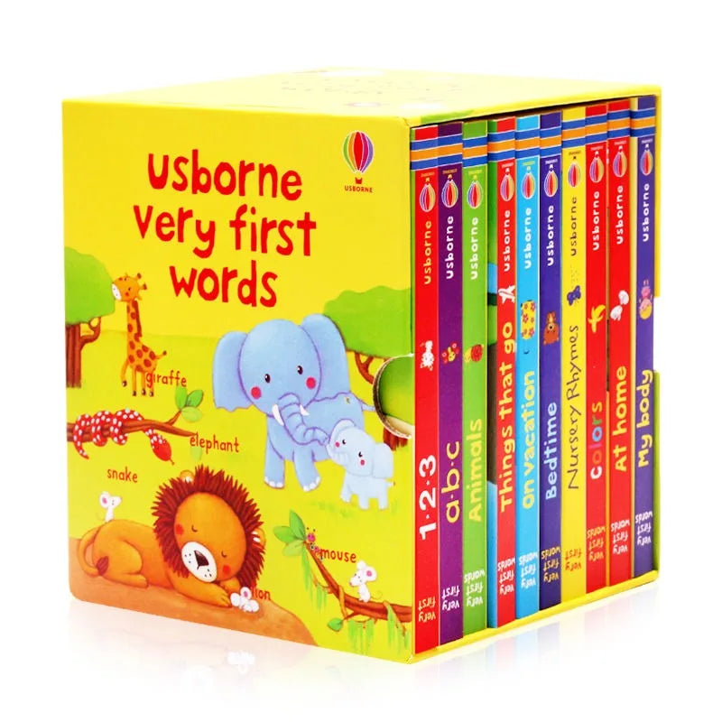 10books/set English Books Usborne Very First Words Hardcover Board Book Children's Enlightenment Educational  Picture Textbook Good Vibrations