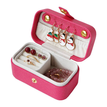 Exquisite Pu Leather Jewelry Box Simple Ring Necklace Earrings Storage Minimalist Style Daily Travel Portable Storage Box Good Vibrations