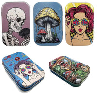 Tinplate Cigarette Case Tobacco Storage Box Flip Cap Humidor Rolling Paper Box Jewelry Candy Coin Key Fishing Organizer Sealed Good Vibrations Adult Super Store