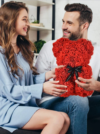 Rose Teddy Bear Artificial Flower Anniversary Valentines Day Birthday Gift Mothers Day Mom Gifts Girlfriend Birthday Gifts Women Good Vibrations