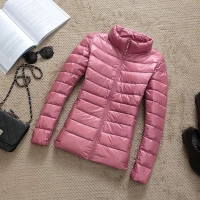 2021 New 90% Duck Down Jacket Women Autumn Winter Coat Lady Ultralight Down Jacket Good Vibrations