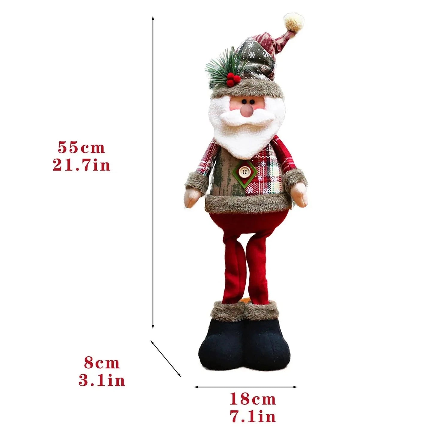 Christmas Santa Snowman-Reindeer Christmas Decoration 2024 Leg Table Mantel Decoration Plush Dolls Christmas Gifts for Kids Baby Good Vibrations