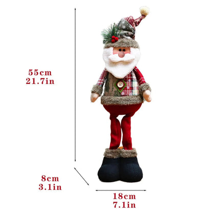 Christmas Santa Snowman-Reindeer Christmas Decoration 2024 Leg Table Mantel Decoration Plush Dolls Christmas Gifts for Kids Baby Good Vibrations
