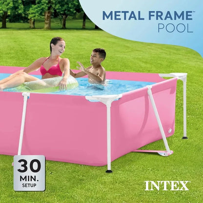 28266EH 7'L x 5'W x 235 8H Rectangular Metal Frame Above Ground Outdoor Backyard Swimming Pool with 439 Gallons Water Capacity Good Vibrations