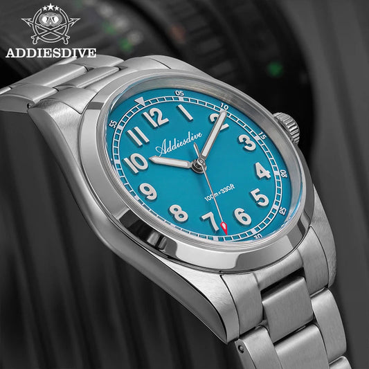 ADDIESDIVE 2025 New Men’s Luxury Quartz Watch AD2521 Ultra-Thin Sapphire Glass BGW9 Luminous 316L Steel Band 100M Waterproof Good Vibrations